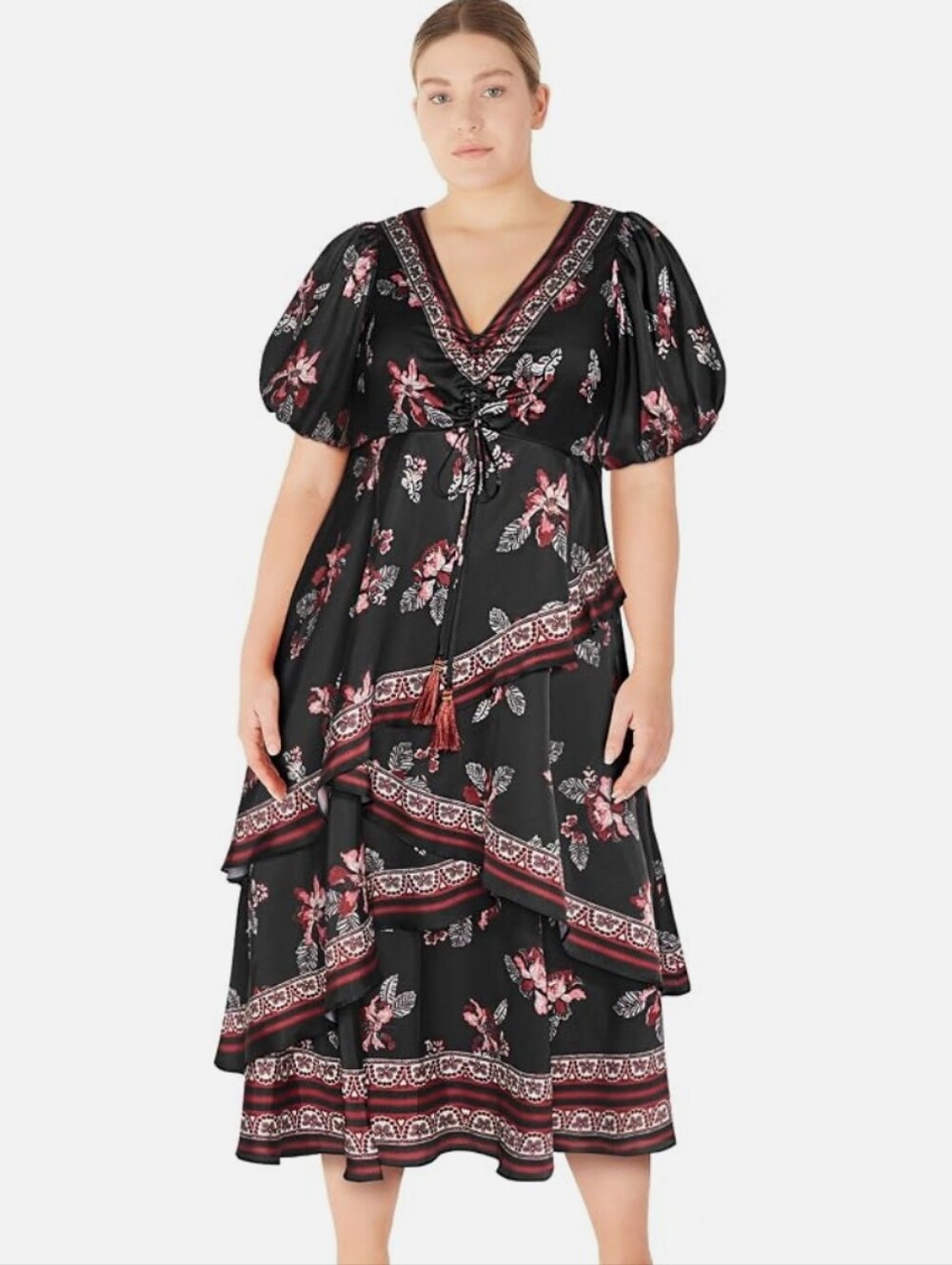 NWT City Chic Women's Plus Size Dress - Thea Puff Sleeve